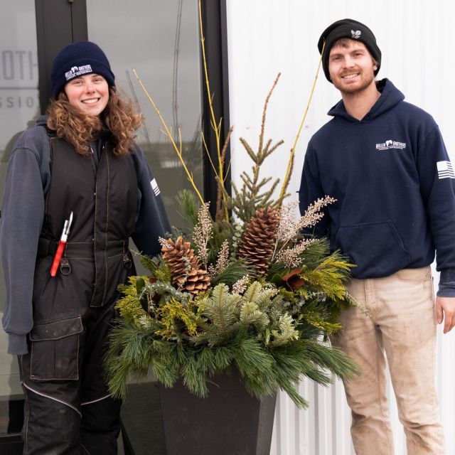Laura and Maxwell are delivering beautiful holiday planters this afternoon!