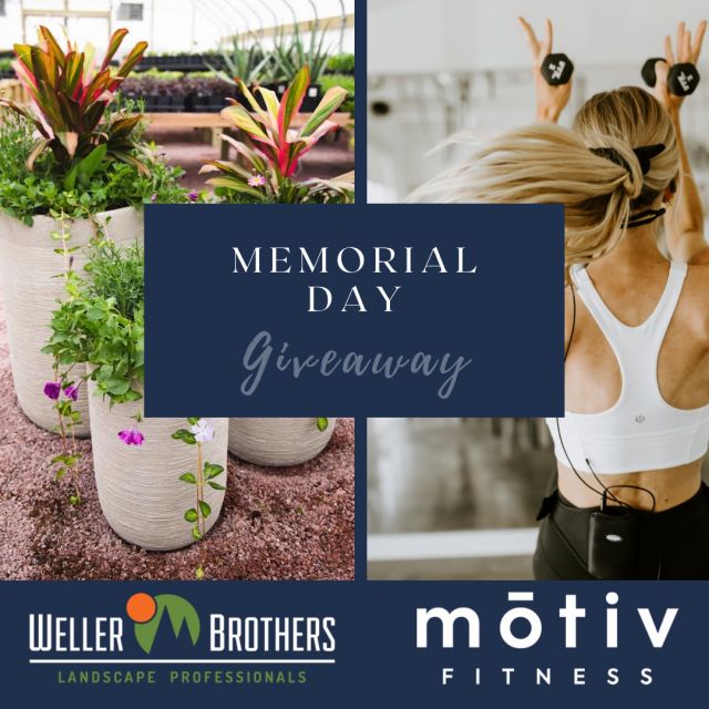 [Sioux Falls only] 🇺🇸 In celebration of Memorial Day, we are teaming up with @motivsiouxfalls to give away one amazing gift to a lucky winner!

We will give away two planters valued at $1217, and Motiv will gift an All-Inclusive 20-class pack valued at $380.

✨ TO WIN:
- FOLLOW both @wellerbrothers and @motivsiouxfalls
- LIKE the original post
- SAVE the original post
- SHARE the post in your story
- TAG a friend in the comments 
- BONUS ENTRY for each extra friend you tag

The winner will be announced and prizes delivered Wednesday, May 31. Must be within a 10-mile radius of Sioux Falls.