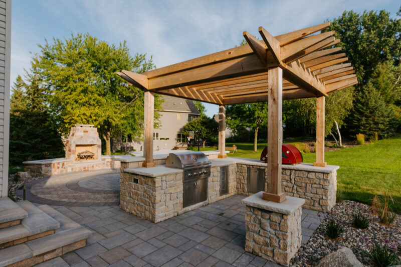 custom kitchen pergola in rochester, mn