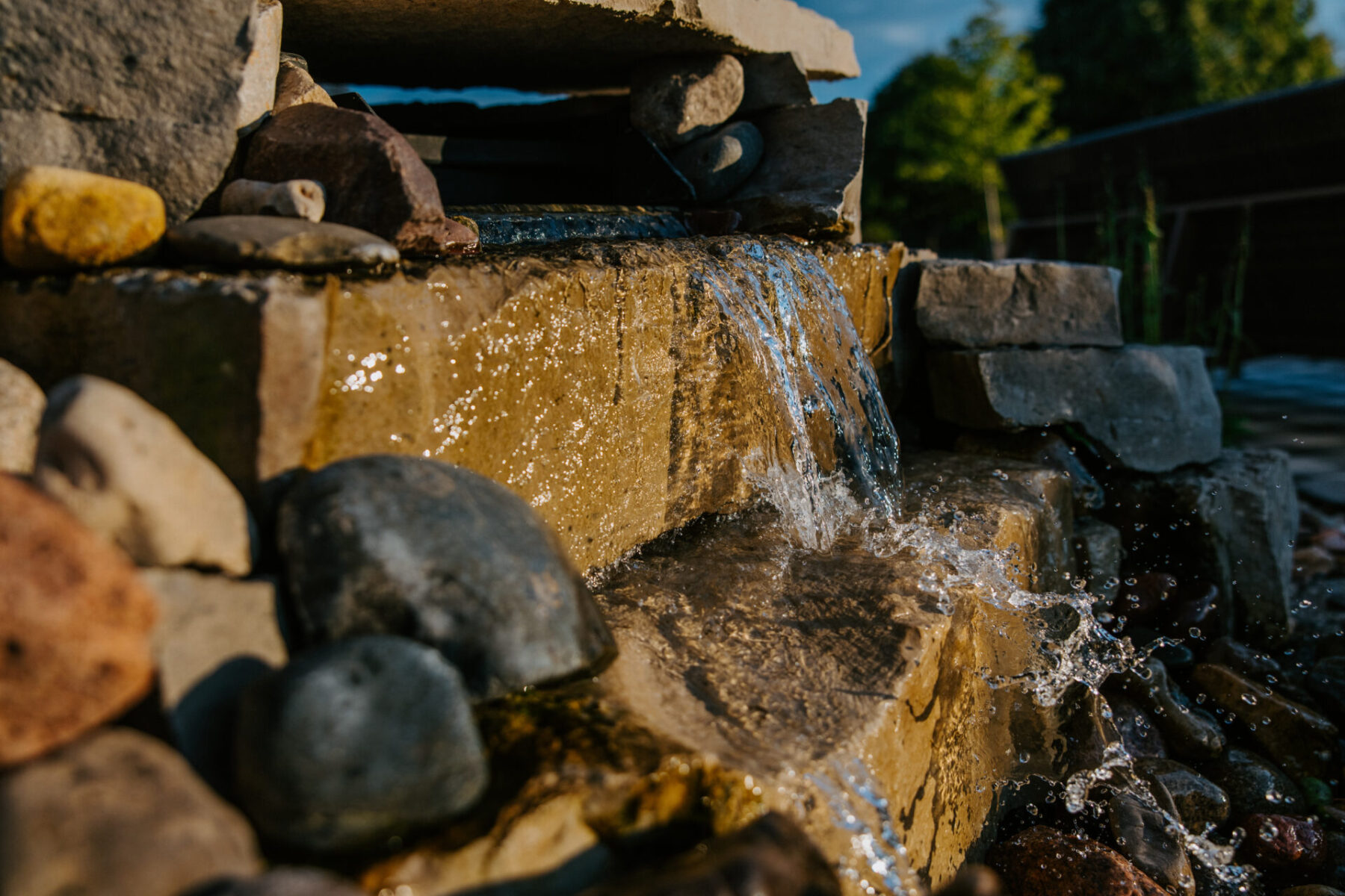 Water feature in Rochester, MN designed by Michael Blazing