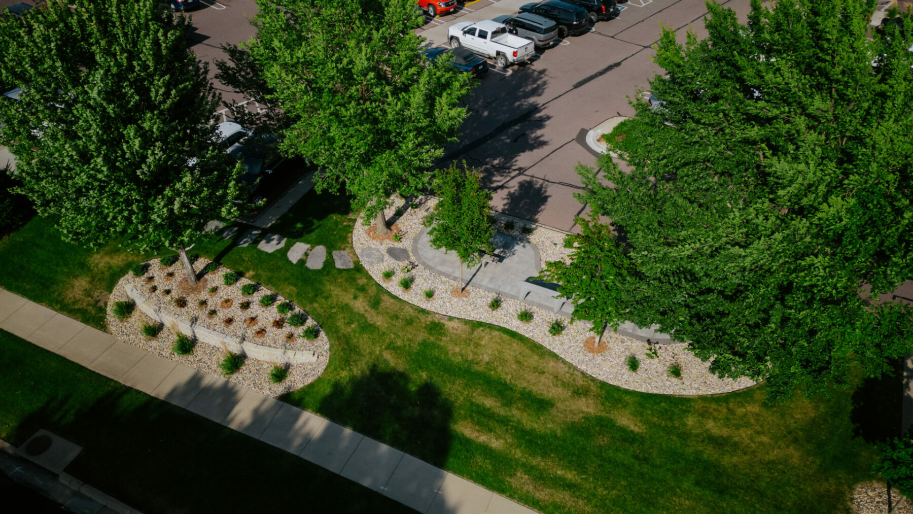 Aerial view of Sioux Falls Costco employee patio