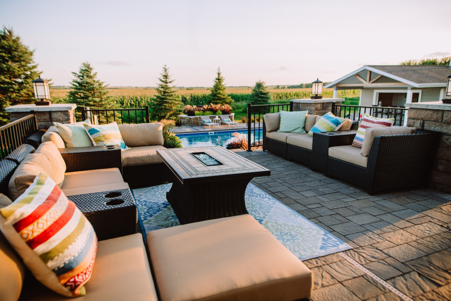 multi-level outdoor living space by Weller Brothers Landscaping