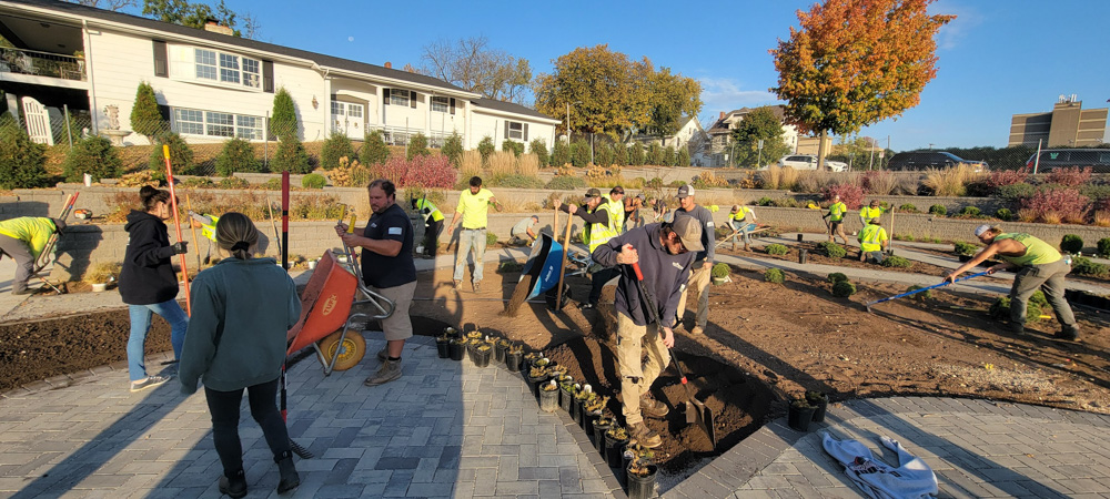 Landscaping at the Lawn Enforcement Memorial in Rochester, MN