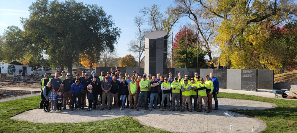 Rochester, MN landscaping companies together at the Law Enforcement Memorial