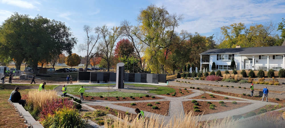 new landscaping at the Law Enforcement Memorial in Rochester, MN