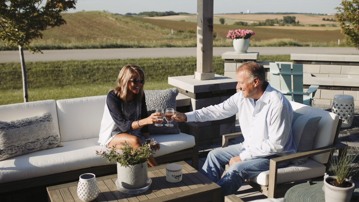 Byron, MN, homeowners enjoy their backyard patio