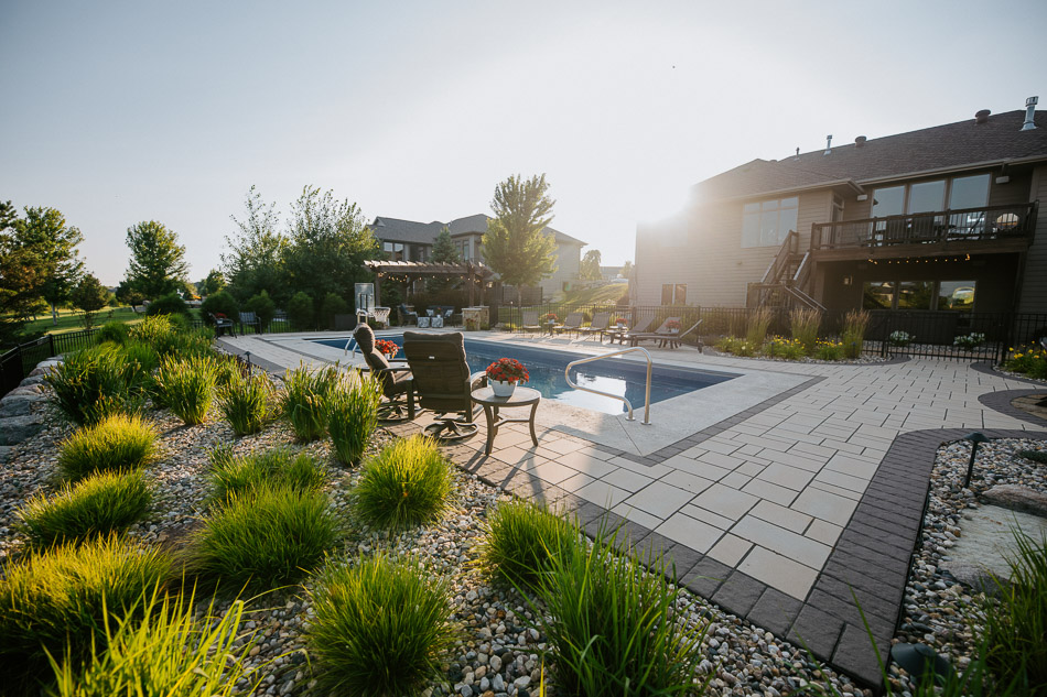 In-ground pool installed by Combined Pool and Spa, designed by Weller Brothers Landscaping.