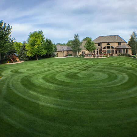 Figure 8 pattern completed by Weller Brothers Landscaping in Sioux Falls, SD lawn