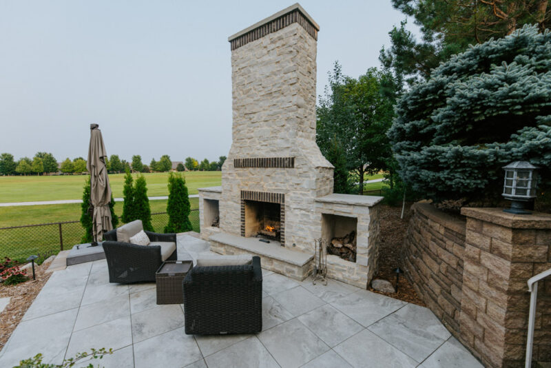 custom masonry outdoor fireplace in sioux falls south dakota