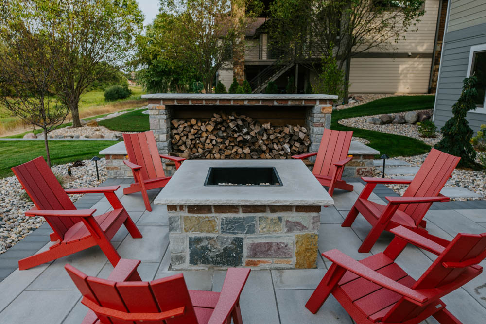 custom firewood storage provides privacy from neighbors